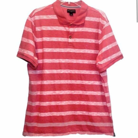 Banana Republic Striped Polo in Pink/Pink Heather Men’s XL - Picture 1 of 7